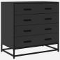 Preview: Schubladenschrank Schwarz 70x41x70 cm Holzwerkstoff