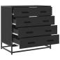 Preview: Schubladenschrank Schwarz 70x41x70 cm Holzwerkstoff