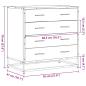 Preview: Schubladenschrank Schwarz 70x41x70 cm Holzwerkstoff