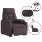Preview: Relaxsessel mit Aufstehhilfe Elektrisch Dunkelbraun Stoff