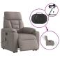 Preview: Elektrischer Massagesessel mit Aufstehhilfe Taupe Stoff