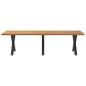 Preview: Esstisch Hellbraun 280x100x74 cm Massivholz Eiche Rechteckig