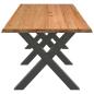 Preview: Esstisch Hellbraun 280x100x74 cm Massivholz Eiche Rechteckig
