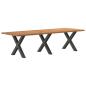 Preview: Esstisch Hellbraun 280x100x74 cm Massivholz Eiche Rechteckig