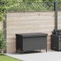 Preview: ARDEBO.de - Gartentruhe mit Rollen Schwarz 110x55x73 cm Poly Rattan