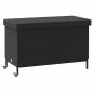 Preview: Gartentruhe mit Rollen Schwarz 110x55x73 cm Poly Rattan