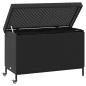 Preview: Gartentruhe mit Rollen Schwarz 110x55x73 cm Poly Rattan