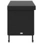 Preview: Gartentruhe mit Rollen Schwarz 110x55x73 cm Poly Rattan