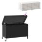 Preview: Gartentruhe mit Rollen Schwarz 110x55x73 cm Poly Rattan