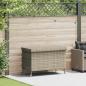 Preview: ARDEBO.de - Gartentruhe mit Rollen Hellgrau 110x55x73 cm Poly Rattan
