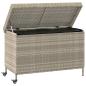 Preview: Gartentruhe mit Rollen Hellgrau 110x55x73 cm Poly Rattan