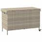 Preview: Gartentruhe mit Rollen Hellgrau 110x55x73 cm Poly Rattan