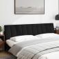Preview: Kopfteil-Kissen Schwarz 200 cm Stoff