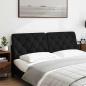 Preview: Kopfteil-Kissen Schwarz 160 cm Stoff