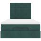 Preview: Ottoman-Bett mit Matratzen & LEDs Dunkelgrün 120x200 cm Samt