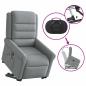 Preview: Massagesessel mit Aufstehhilfe Hellgrau Stoff