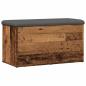 Preview: Sitzbank mit Stauraum Altholz-Optik 82x42x45 cm Holzwerkstoff