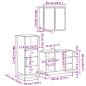 Preview: 3-tlg. Badmöbel-Set Grau Sonoma Holzwerkstoff