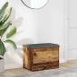 Preview: ARDEBO.de - Sitzbank mit Stauraum Altholz-Optik 62x42x45 cm Holzwerkstoff