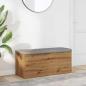 Preview: ARDEBO.de - Sitzbank mit Stauraum Artisan-Eiche 102x42x45 cm Holzwerkstoff