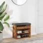 Preview: ARDEBO.de - Schuhbank Altholz-Optik 62x32x50 cm Holzwerkstoff