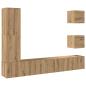 Preview: 5-tlg. TV-Schrank-Set Wandmontage Artisan-Eiche Holzwerkstoff