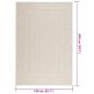Preview: Teppich ZIZUR Creme 140x200 cm Jute-Optik Indoor und Outdoor