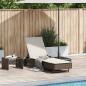 Preview: ARDEBO.de - Sonnenliege mit Rollen und Auflage Braun Poly Rattan