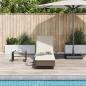Preview: Sonnenliege mit Rollen und Auflage Braun Poly Rattan