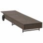 Preview: Sonnenliege mit Rollen und Auflage Braun Poly Rattan
