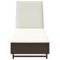Preview: Sonnenliege mit Rollen und Auflage Braun Poly Rattan
