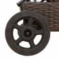 Preview: Sonnenliege mit Rollen und Auflage Braun Poly Rattan