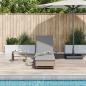 Preview: Sonnenliege mit Rollen und Auflage Beige Poly Rattan