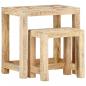 Preview: ARDEBO.de - 2-tlg. Handbemaltes Beistelltisch-Set Massivholz Mango