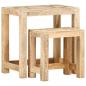 Preview: 2-tlg. Handbemaltes Beistelltisch-Set Massivholz Mango
