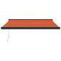 Preview: Markise Einziehbar Orange und Braun 3x2,5 m Stoff und Aluminium