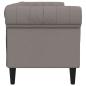 Preview: Chesterfield-Sofa 3-Sitzer Taupe Stoff