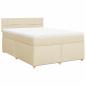 Preview: ARDEBO.de - Boxspringbett mit Matratze Creme 140x190 cm Stoff