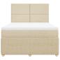 Preview: ARDEBO.de - Boxspringbett mit Matratze Creme 140x190 cm Stoff