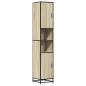 Preview: Badschrank Eichen-Optik 35x37,5x188,5 cm Holzwerkstoff Metall