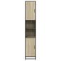 Preview: Badschrank Eichen-Optik 35x37,5x188,5 cm Holzwerkstoff Metall