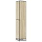 Preview: Badschrank Eichen-Optik 35x37,5x188,5 cm Holzwerkstoff Metall