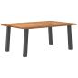 Preview: Esstisch Hellbraun 180x120x74 cm Massivholz Eiche Rechteckig