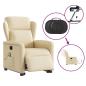 Preview: Elektrischer Massagesessel mit Aufstehhilfe Creme Stoff