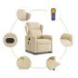 Preview: Elektrischer Massagesessel mit Aufstehhilfe Creme Stoff