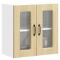 Preview: ARDEBO.de - Küchen-Hängeschrank mit Glastür Sonoma-Eiche Holzwerkstoff
