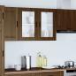 Preview: Küchen-Hängeschrank mit Glastür Porto Braun Eichen-Optik