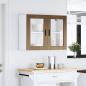Preview: Küchen-Hängeschrank mit Glastür Porto Braun Eichen-Optik