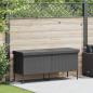 Preview: ARDEBO.de - Gartentruhe mit Rollen Schwarz 160x55x75 cm Poly Rattan