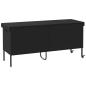 Preview: Gartentruhe mit Rollen Schwarz 160x55x75 cm Poly Rattan